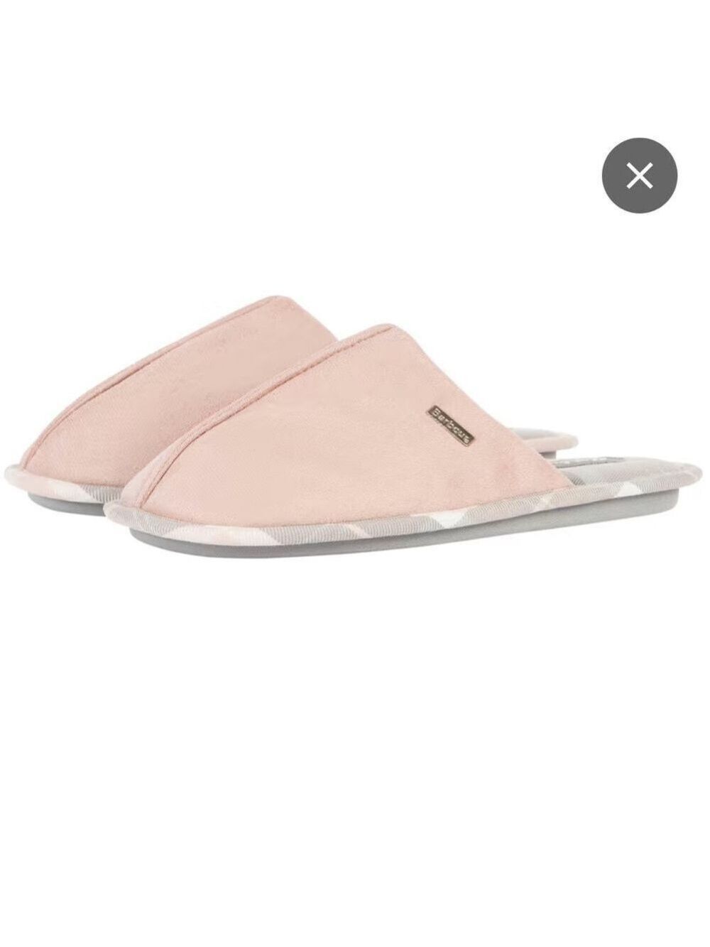 BARBOUR Simone Baby Pink Suede Mule Slippers   EU SIZE 4